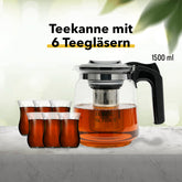 Nordic Schiller Teekannen 1500 ml mit 6x LAV Teegläsern