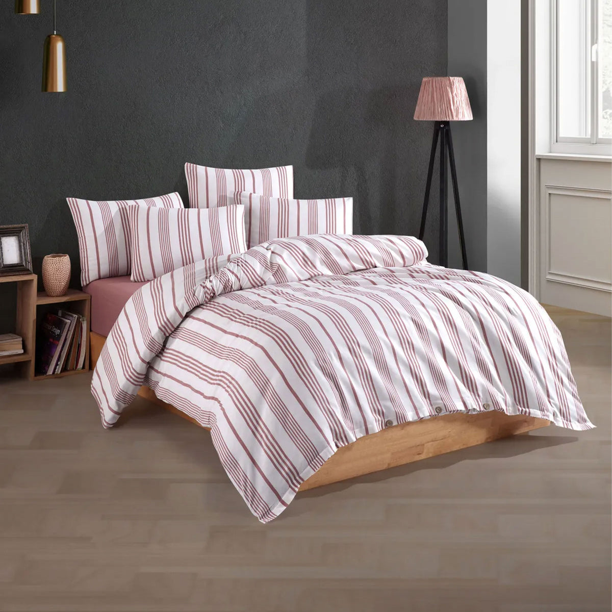 Nordic Schiller Bettbezug-Set für Einzelbett Garngefärbt, hypoallergen, 4-teilig