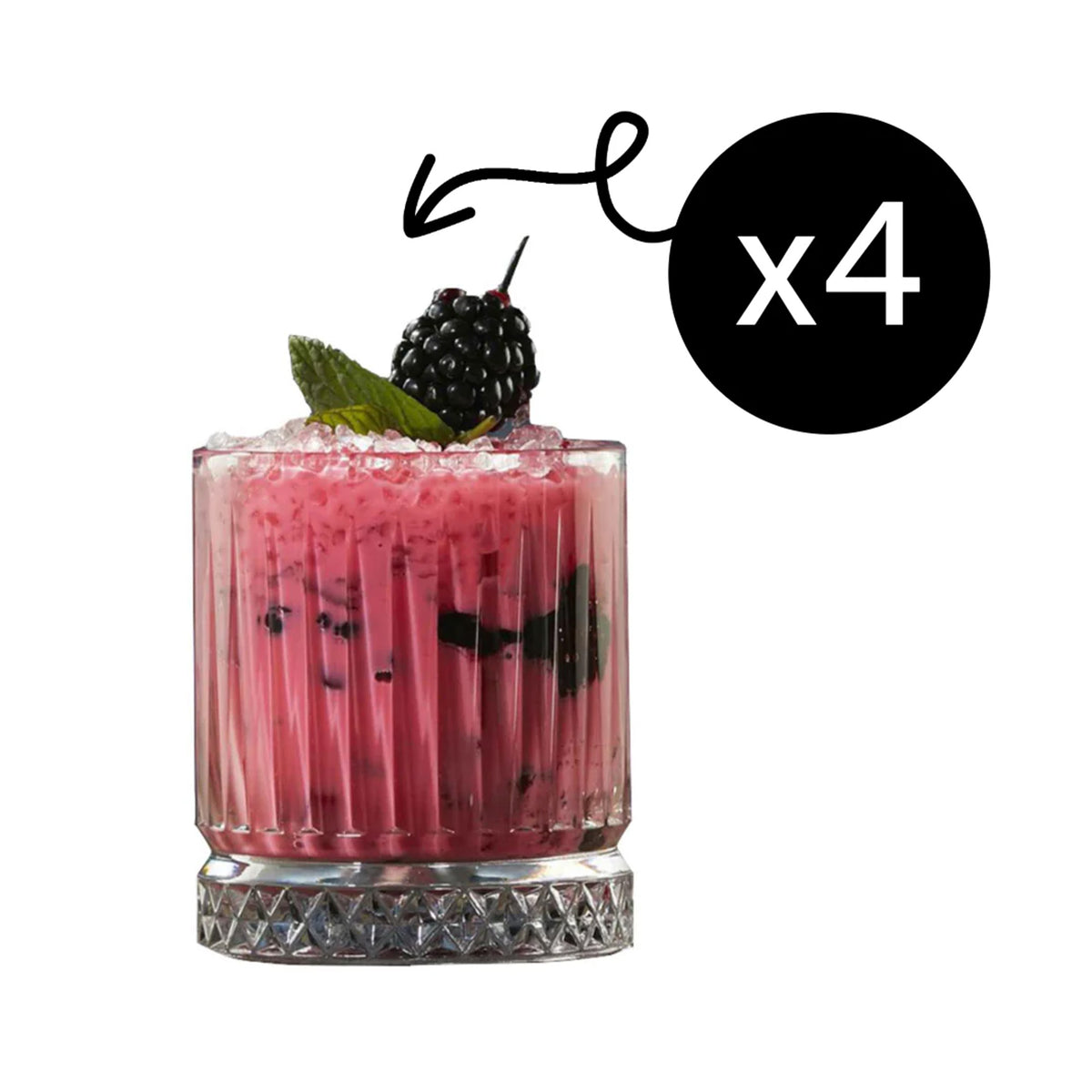 Pasabahce Elysia Whiskyglas 355 ml (11 3/4 oz) - Kristall-Design - 4er Set