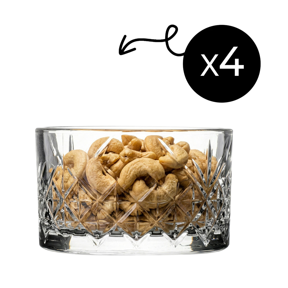 Pasabahce Timeless Glasschale 210 ml (7 1/4 oz) - 4-teiliges Set