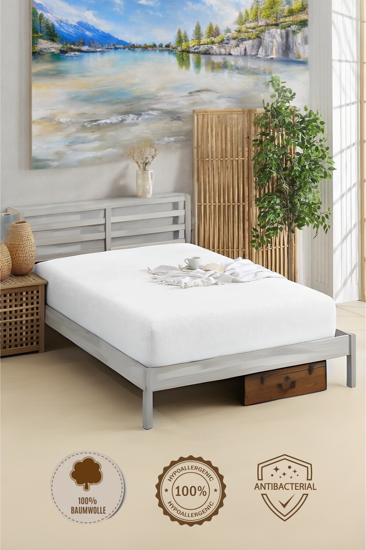 100% Cotton Single/Double Fitted Sheet Fitted Combed Sheet