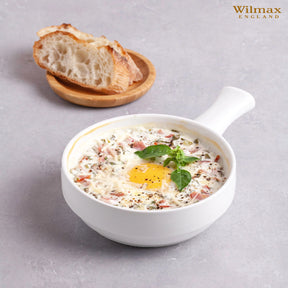 Wilmax Auflaufform mit Griff 450 ml Porzellan Weiß WL-997013/A