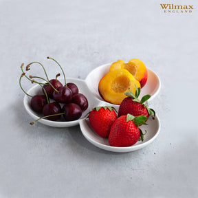 Wilmax Geteilter Teller 18 cm aus Porzellan, Weiß
