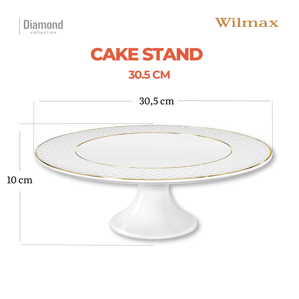 Wilmax Tortenständer 30,5x10 cm Weiß Porzellan WL-880102704/A