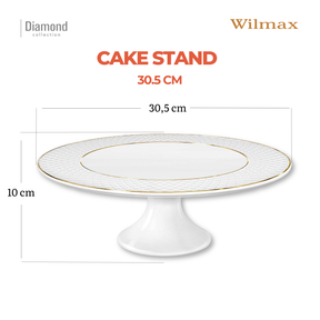 Wilmax Tortenständer 30,5x10 cm Weiß Porzellan WL-880102704/A