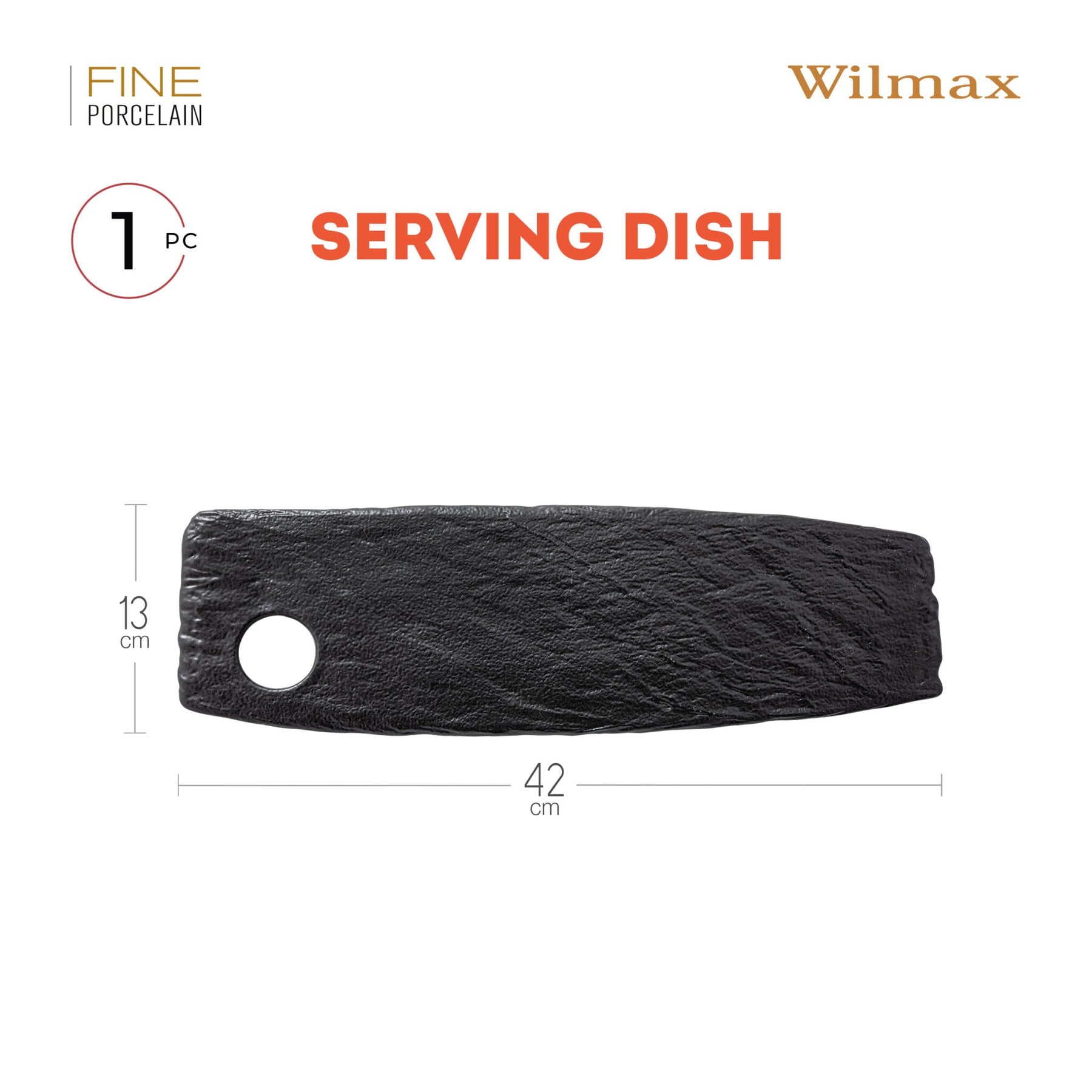 Wilmax Servierplatte und Saucenschale Set 4er Schwarz WL-661133/A2-WL-661134/A2