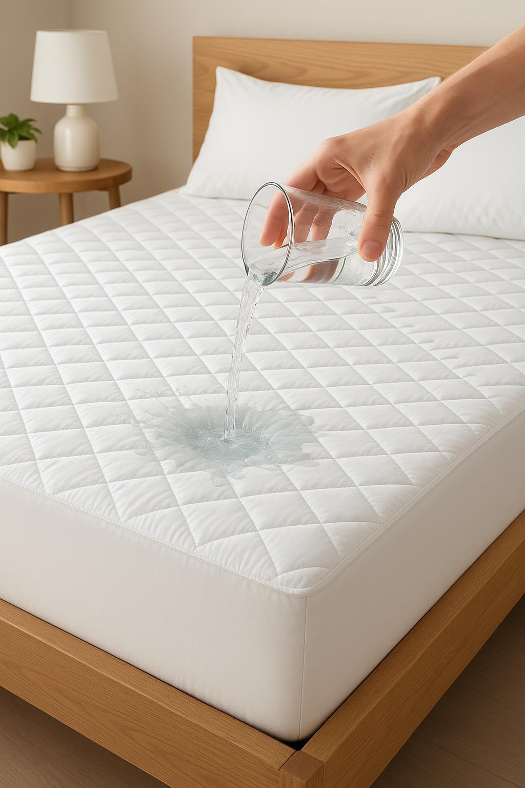 Gesteppt wasserdichter Matratzenschoner 200x200 cm aus Mikrofaser-Atmungsaktiv,Waschbar& Geräuschlos-Spannbettlaken-Stil für hygienischen Rundumschutz