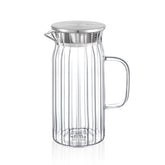 Wilmax Karaffe 1500 ml Thermoglas mit Edelstahl Deckel Transparent WL-888220/A