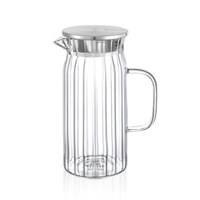 Wilmax Karaffe 1500 ml Thermoglas mit Edelstahl Deckel Transparent WL-888220/A