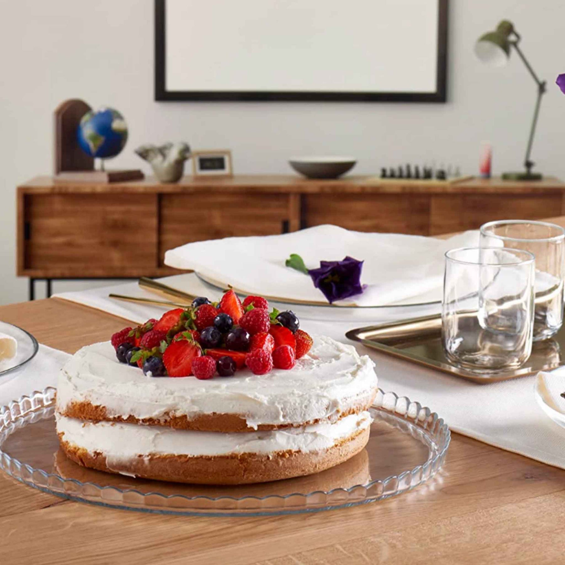 Pasabahce Patisserie Servierteller - Rund 322 mm - Dekoriert Aussehen