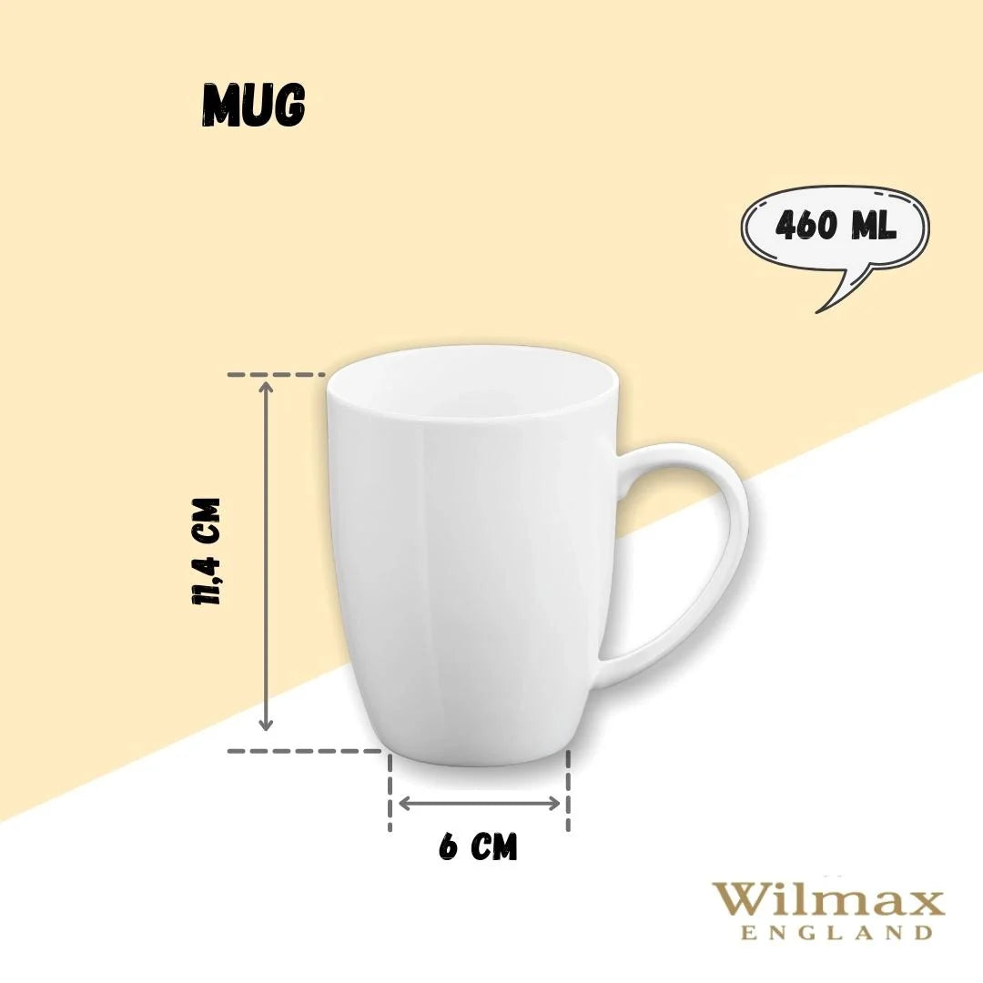 Wilmax Tasse 460 ml Weiß Porzellan Olivia WL-993018/A