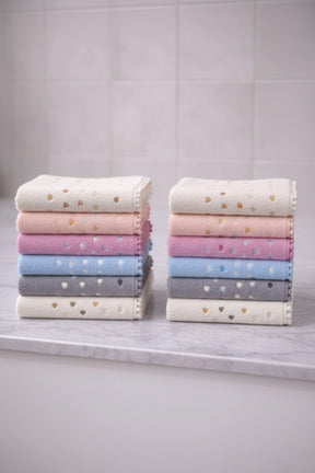 12-teiliges Premium-Handtuchset mit Bommeln aus 80 % Baumwolle - 12er-Pack, mehrfarbig, 50 x 90 cm