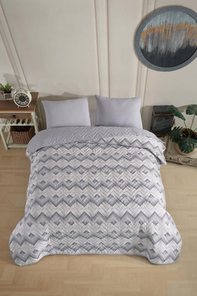 Formeya Doppelt gemustertes, gestepptes, doppelseitiges, buntes Piqué-Tagesdecken-Set, 200 x 230 cm (ohne Laken)