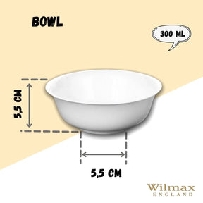Wilmax Schale 300 ml 11.5 cm aus Porzellan, Weiß WL-992003/A