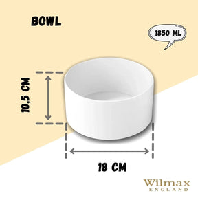 Wilmax Schale 18 cm 1850 ml aus Porzellan, Weiß WL-992747/A