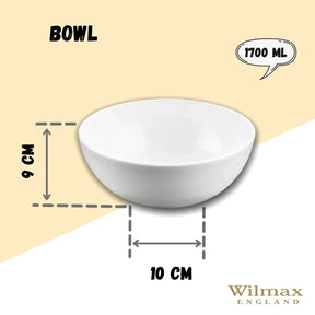 Wilmax Schale 20 cm 1700 ml aus Porzellan, Weiß WL-992566/A