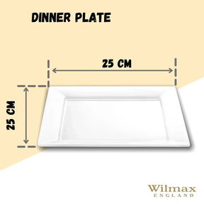 Wilmax Speiseteller 25 x 25 cm aus Porzellan, Weiß WL-991223/A