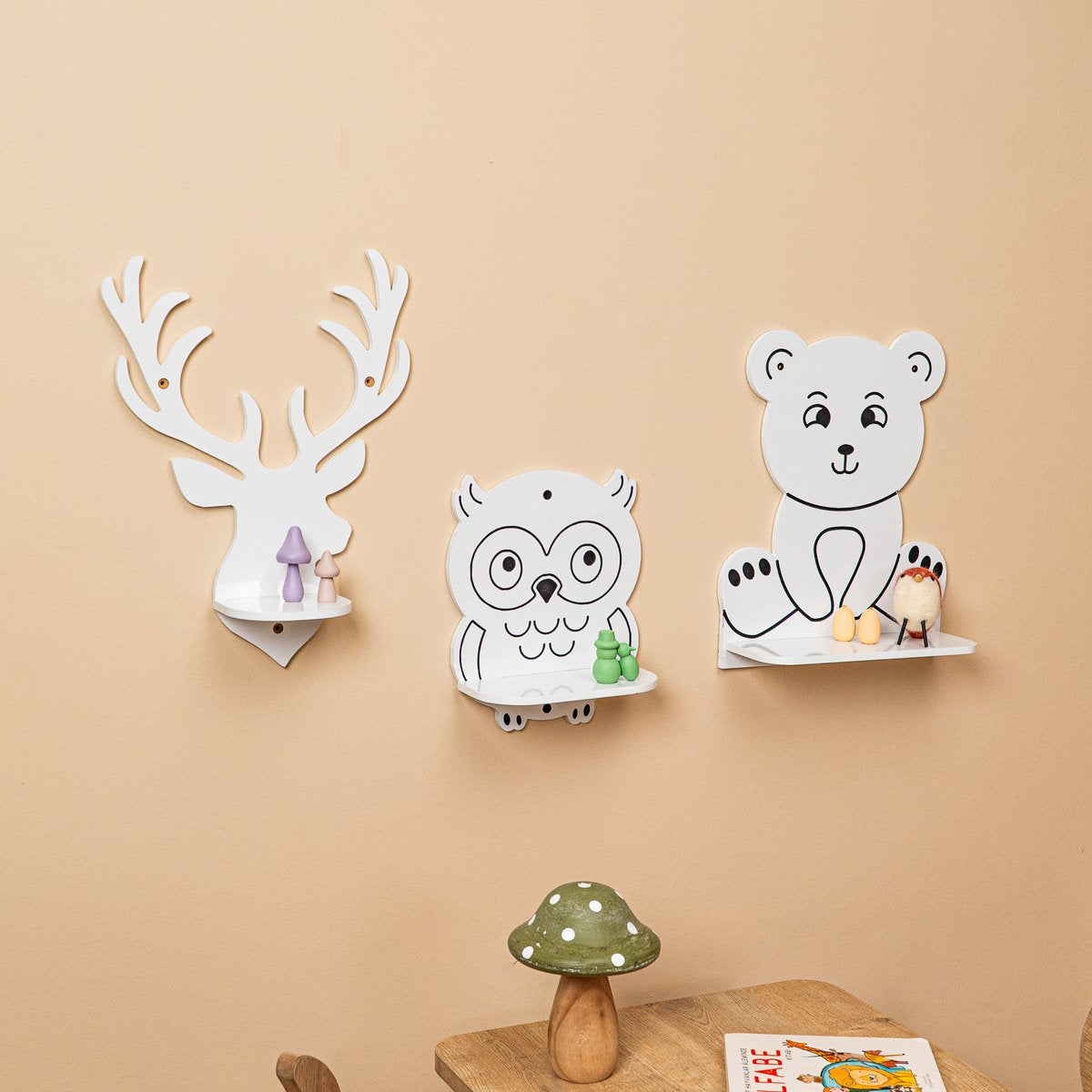 Cozy Collections Tier-Wandregal-Set 3-teilig