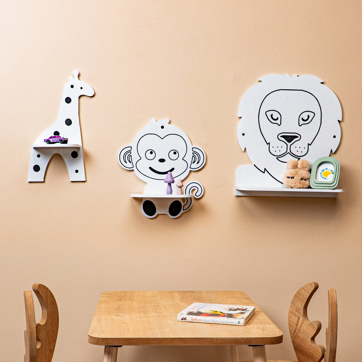 Cozy Collections Tier-Wandregal-Set 3-teilig