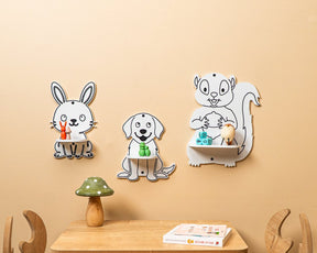 Cozy Collections Tier-Wandregal-Set 3-teilig