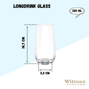 Wilmax Longdrinkglas 500 ml Kristallglas Transparent 2er Set WL-888052/2C