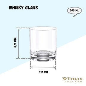 Wilmax Whiskyglas 300 ml Kristallglas Transparent 6er Set WL-888023/6A