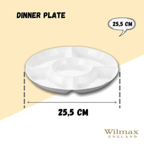 Wilmax Servierplatte 25.5 cm aus Porzellan, Weiß WL-992019/A