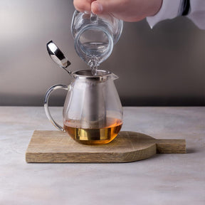 Wilmax Teekanne aus hitzebeständigem Glas 1300 ml mit Edelstahlfilter