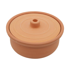 Viapot Small 1350 ml - Natur - Terrakotta-Schmortopf mit Deckel - 20×9 cm
