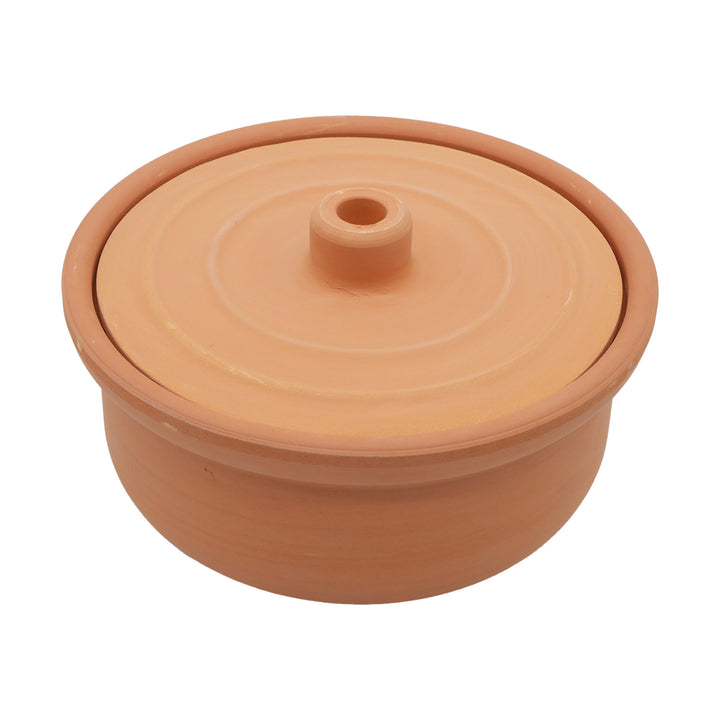 Viapot Small 1350 ml - Natur - Terrakotta-Schmortopf mit Deckel - 20×9 cm