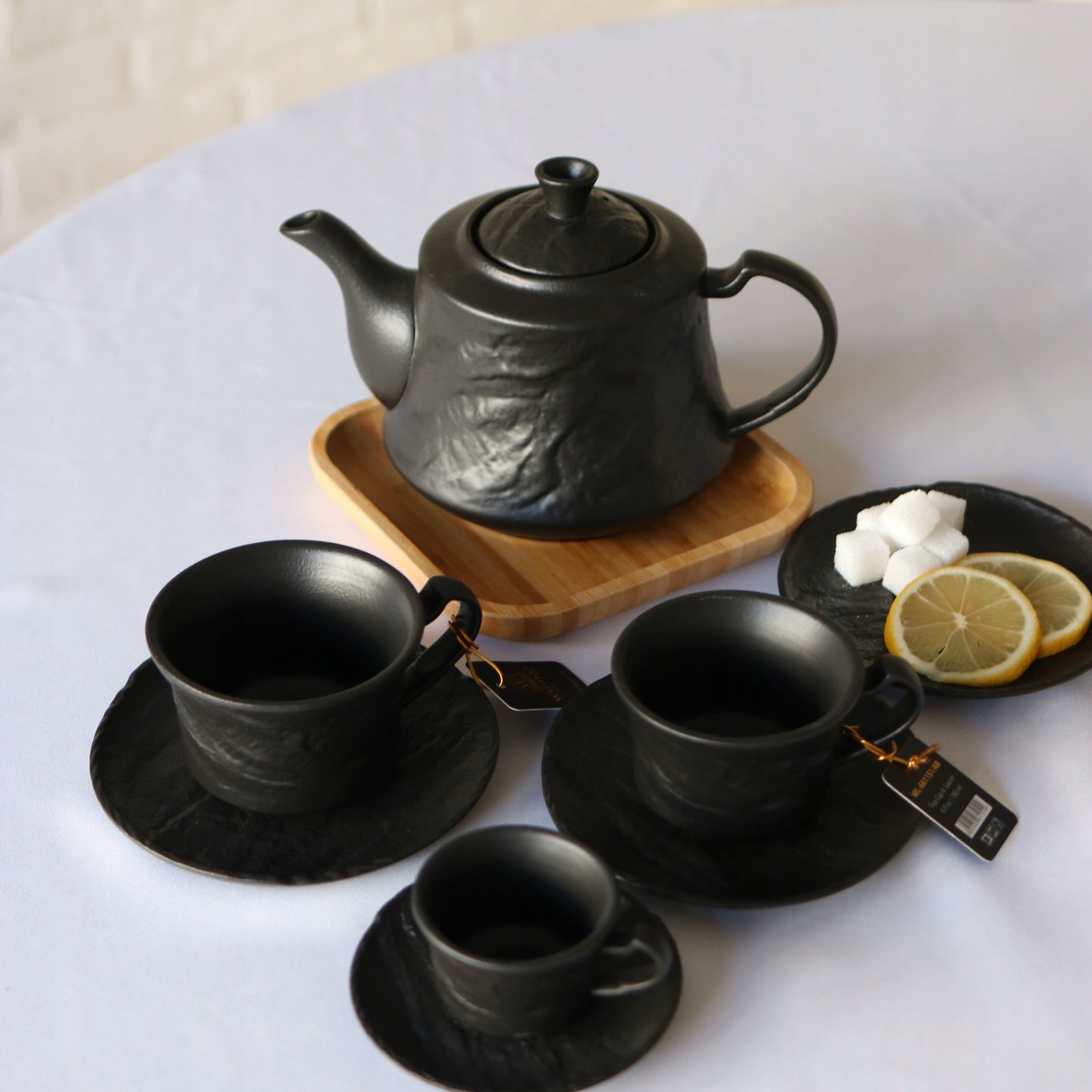 Wilmax Teetasse mit Untertasse SlateStone Schwarz 180 ml Porzellan