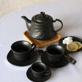 Wilmax Teetasse mit Untertasse SlateStone Schwarz 180 ml Porzellan
