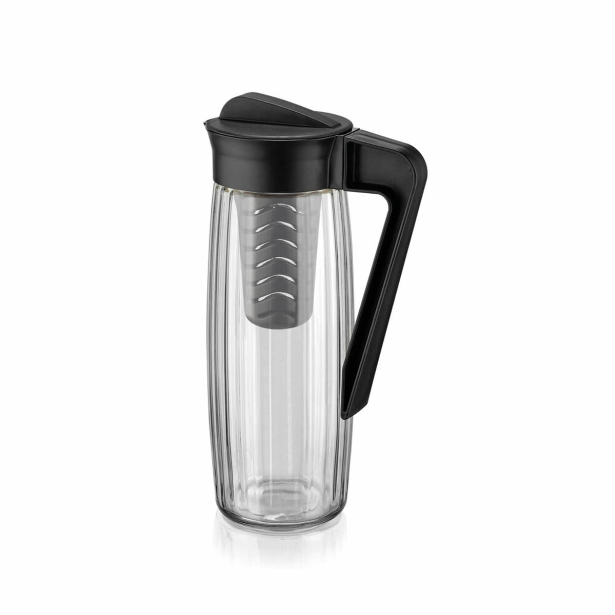 Michelino Tanja Karaffe mit Kunststoffeinsatz Riffel&-Klarglas Anthrazit 1,6L