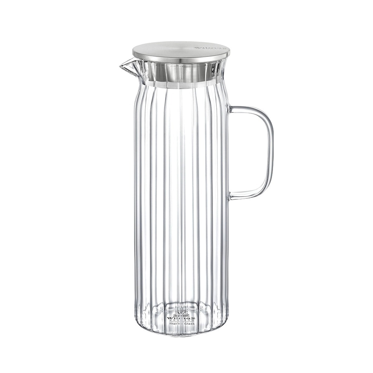Wilmax Karaffe 1500 ml Thermoglas mit Edelstahl Deckel Transparent WL-888220/A