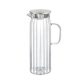 Wilmax Karaffe 1500 ml Thermoglas mit Edelstahl Deckel Transparent WL-888220/A