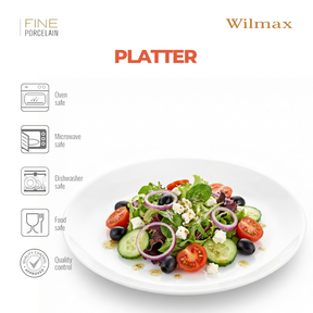 Wilmax Servierplatte 30.5 cm aus Porzellan, Weiß