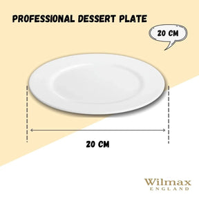 Wilmax Dessertteller 20 cm aus Porzellan, Weiß WL-991178/A