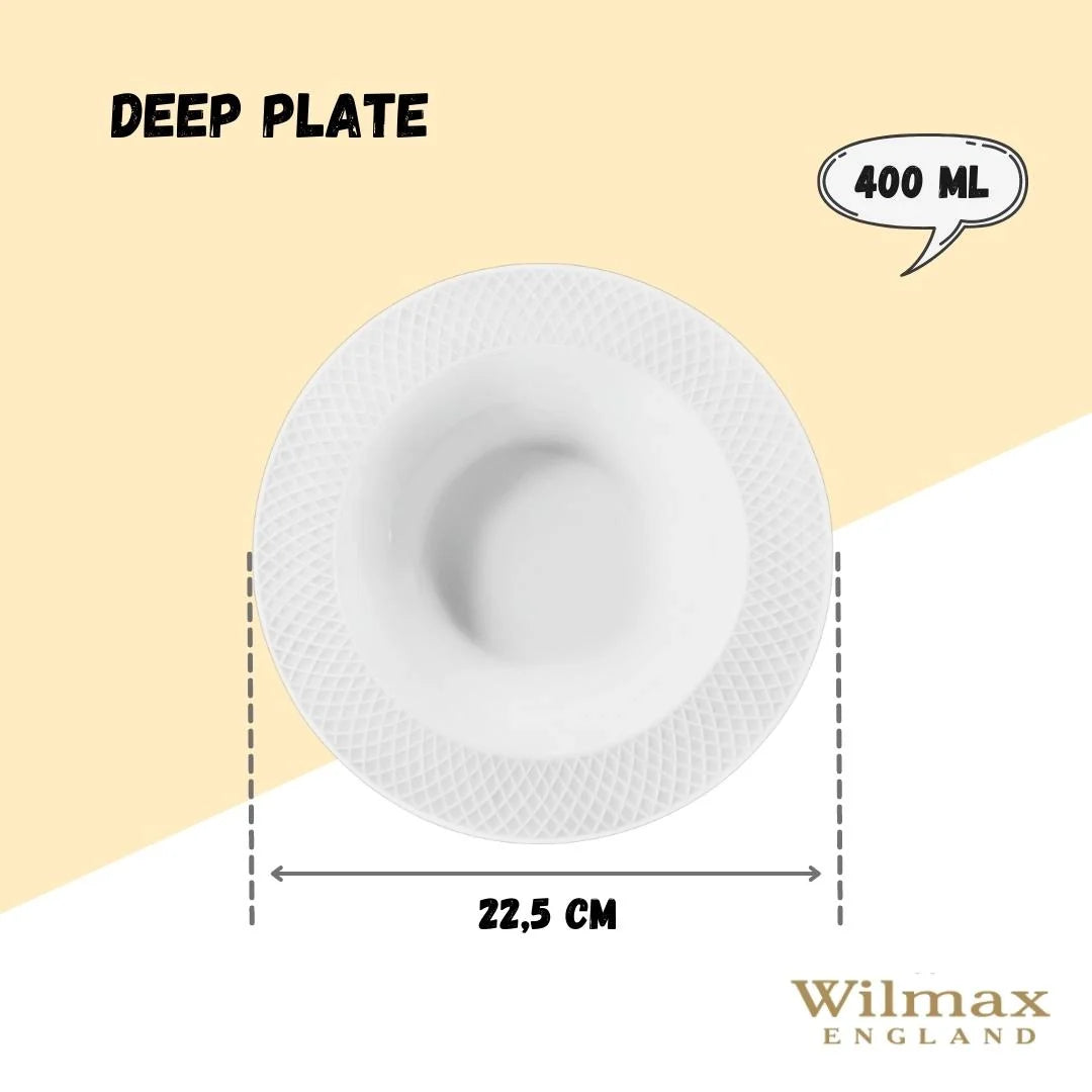 Wilmax Tiefer Teller 22,5 cm Weiß Porzellan WL-880101303/A