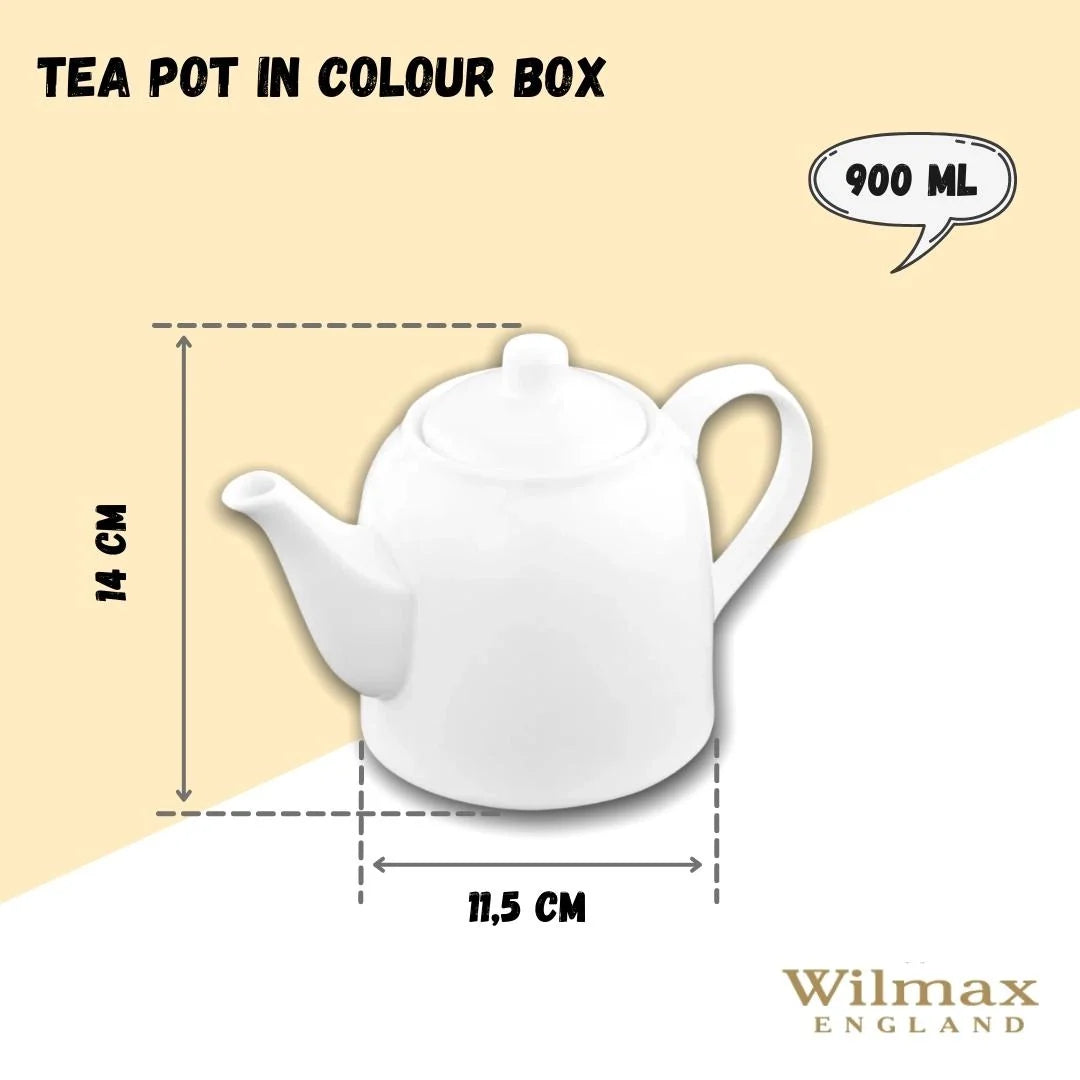 Wilmax Teekanne 900 ml Weiß Porzellan