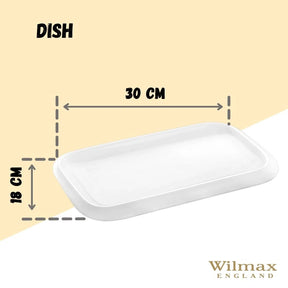 Wilmax Servierplatte 30 x 18 cm aus Porzellan, Weiß WL-992661/A