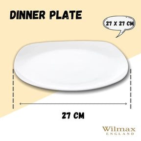 Wilmax Speiseteller 27 x 27 cm aus Porzellan, Weiß WL-991221/A