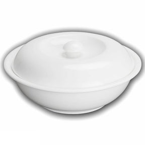 Wilmax Schale mit Deckel 1700 ml 26 cm aus Porzellan, Weiß WL-992442/A