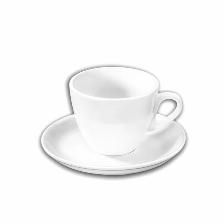 Wilmax Kaffeetasse mit Untertasse 110 ml Weiß Porzellan WL-993174/AB
