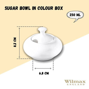 Wilmax Zuckerdose mit Deckel 250 ml Weiß Porzellan