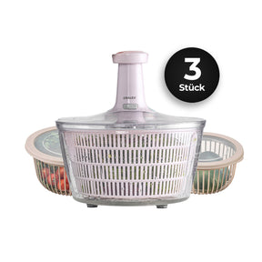 CRALEX Salatschleuder & Schalen Set - 5L + 2L & 3L