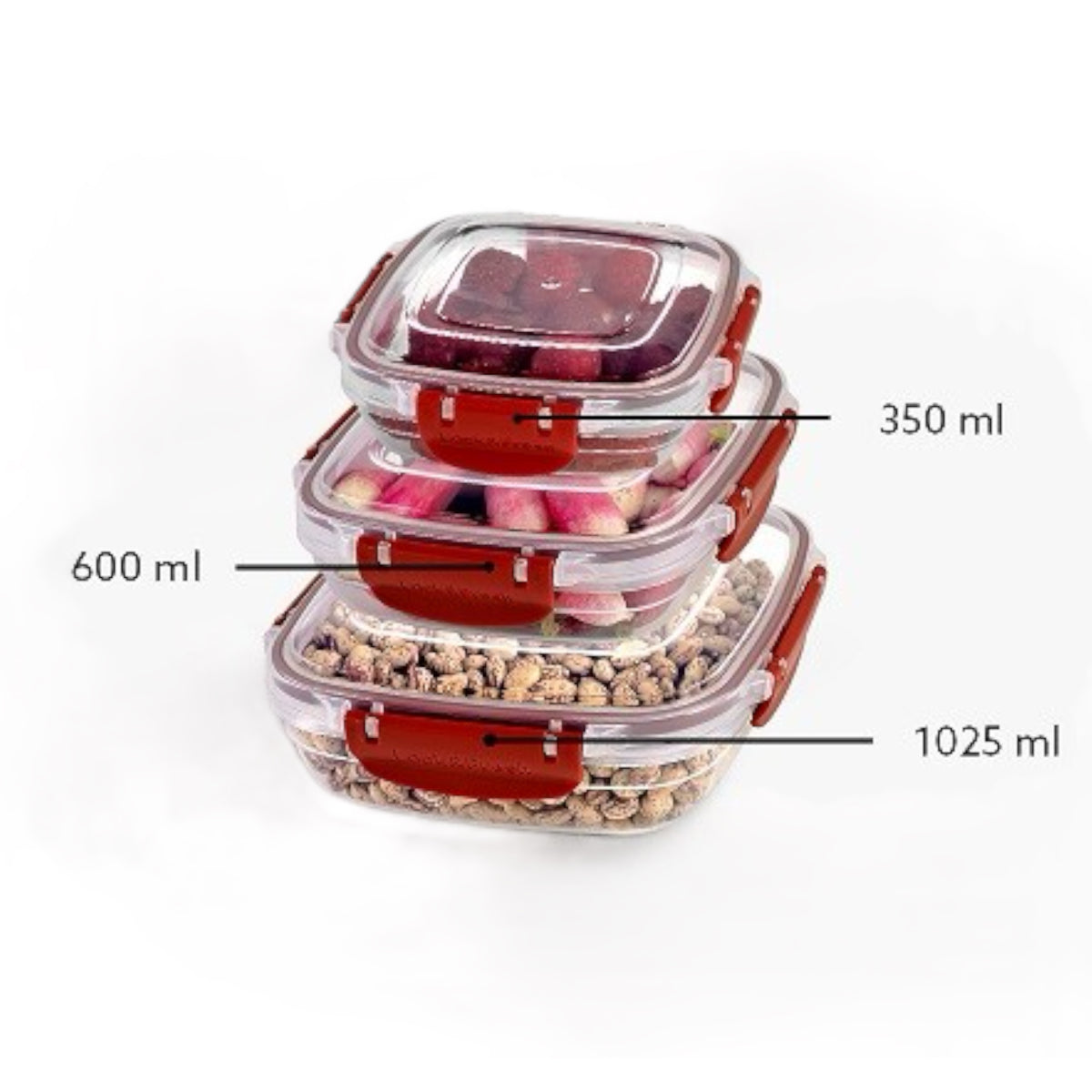 Michelino Nora 3-tlg. Frischhaltedosen-Set Quadratisch