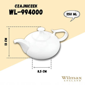 Wilmax Teekanne 1150 ml Weiß Porzellan