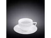 Wilmax Tasse mit Untertasse 170 ml Weiß Porzellan 6er Set WL-880101402/AB6