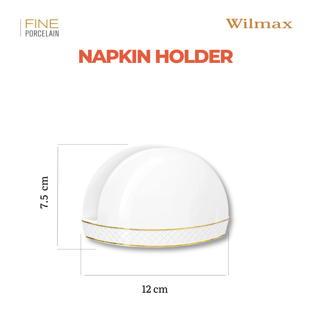 Wilmax Serviettenhalter Weiß Porzellan WL-880102901/A
