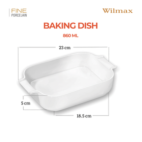 Wilmax Auflaufform mit Griffen 860 ml Porzellan Weiß WL-997018/1C